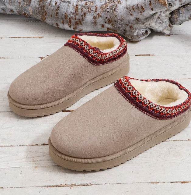 Cozy Cloud Plush Slippers in Taupe