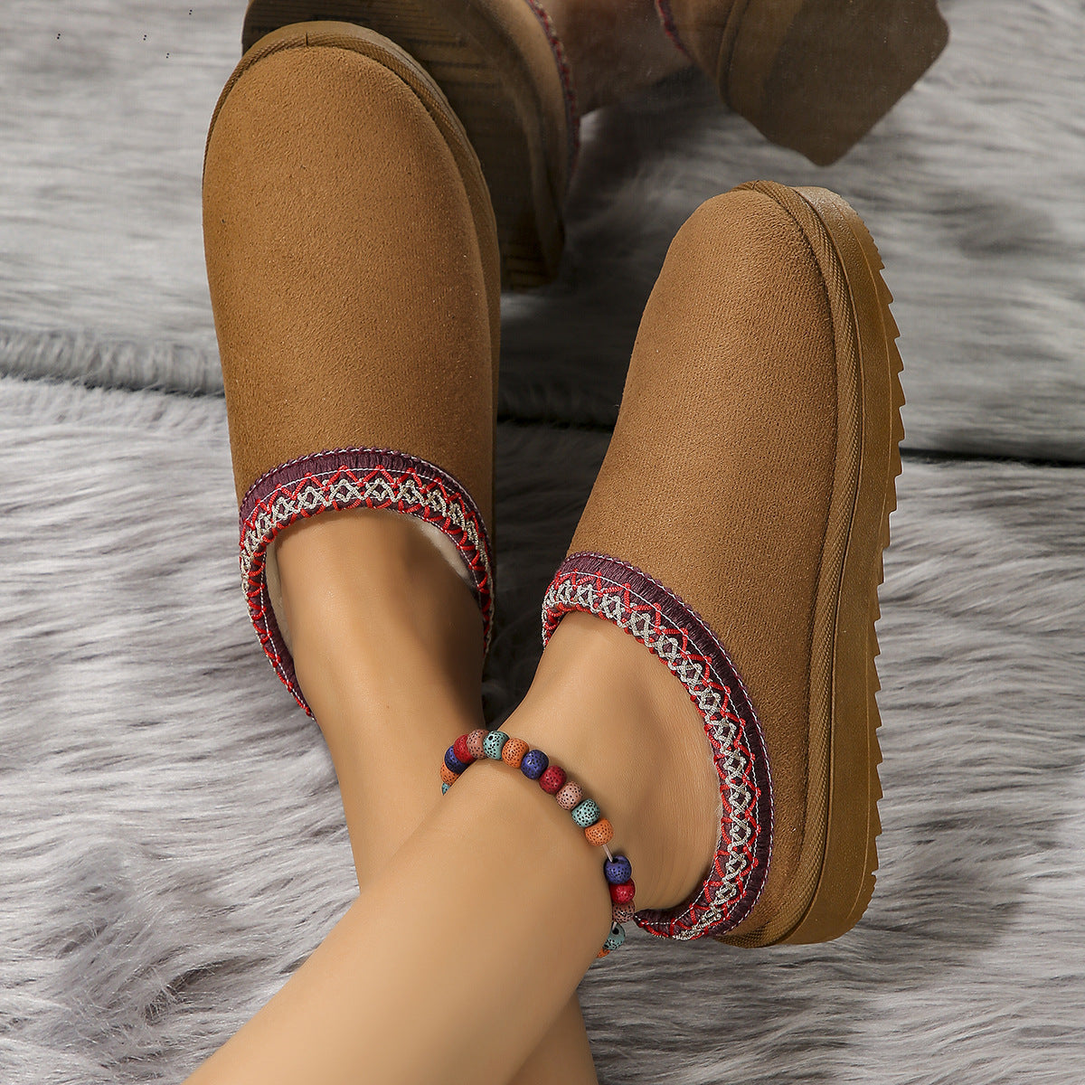 Cozy Cloud Plush Slippers styled with leggings